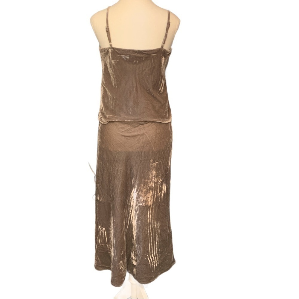 Banana Republic NWT Velvet Slip Skirt & Cowl Cami in Brown XS… - Picture 6 of 12